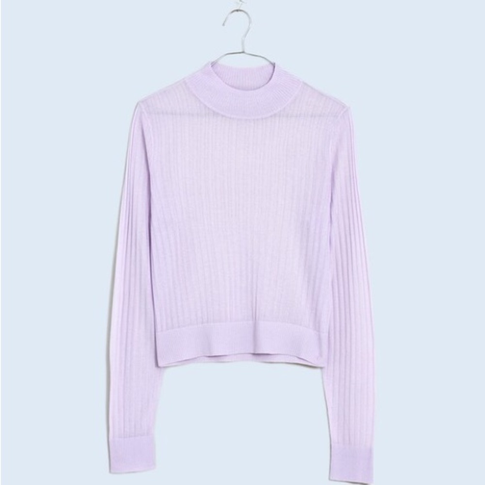 Madewell Semi-Sheer Mockneck Sweater Top NWT